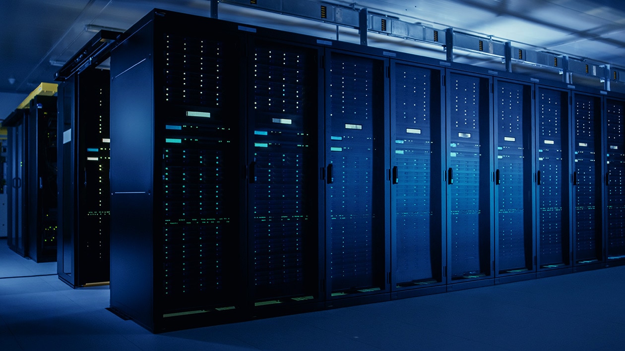 Data Center With Server Racks Data Center With Server Racks